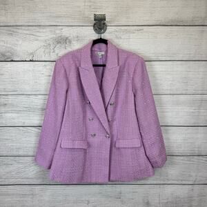 Cato Plus Size Lilac Purple Tweed Breasted Spring Blazer Jacket Size 18/20W